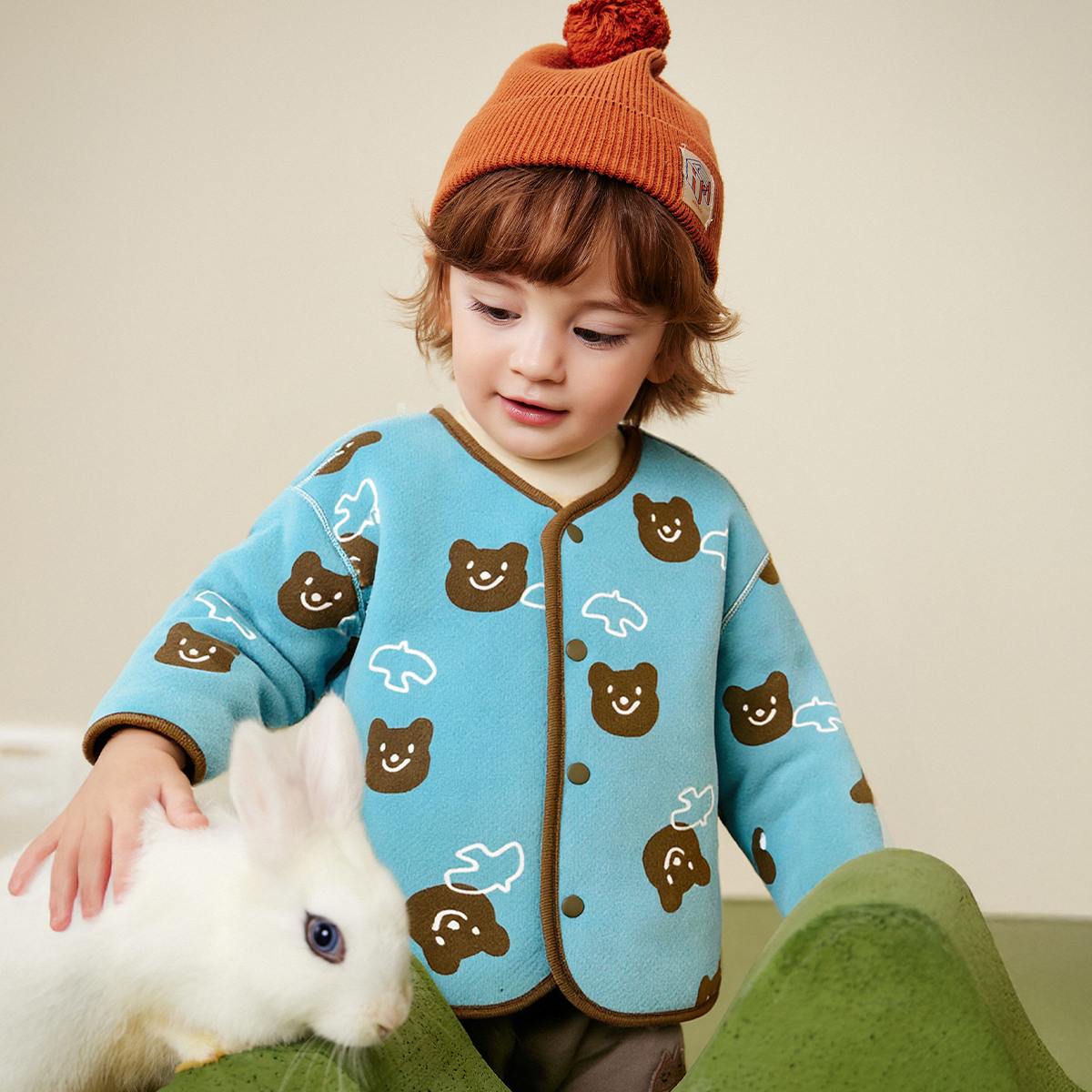 迷你巴拉巴拉男童女童毛绒外套冬季新款宝宝加厚舒适双面保暖夹克