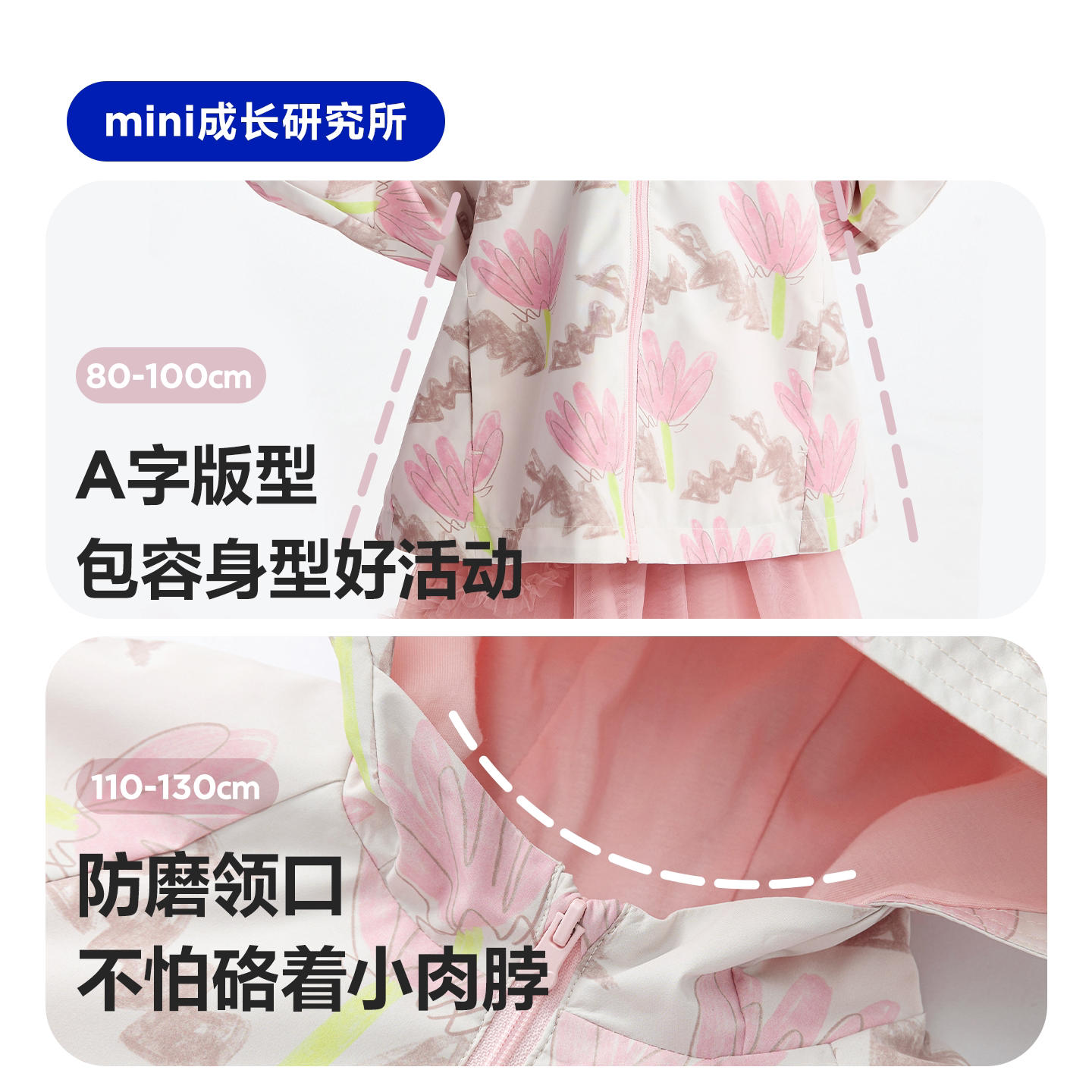迷你巴拉巴拉女童春款A字防护外套