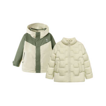 【冲锋羽绒】迷你巴拉巴拉户外防水防风羽绒服冬新款三合一外套实付259.9元到手包邮