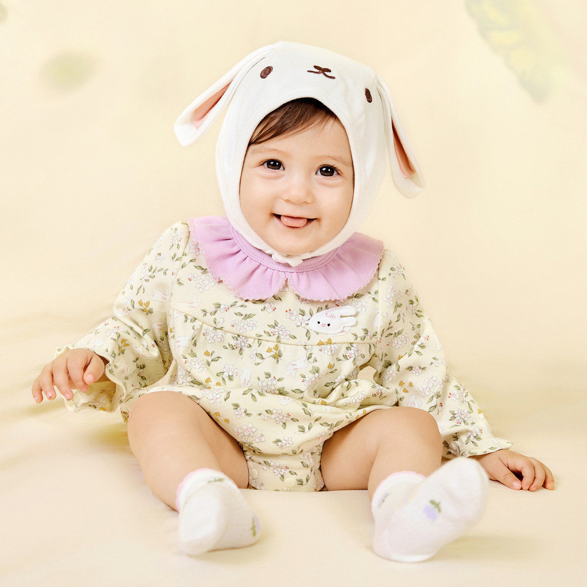 【植物芯】迷你巴拉巴拉2024秋季婴儿纯棉打底三角衣宝宝可爱爬服