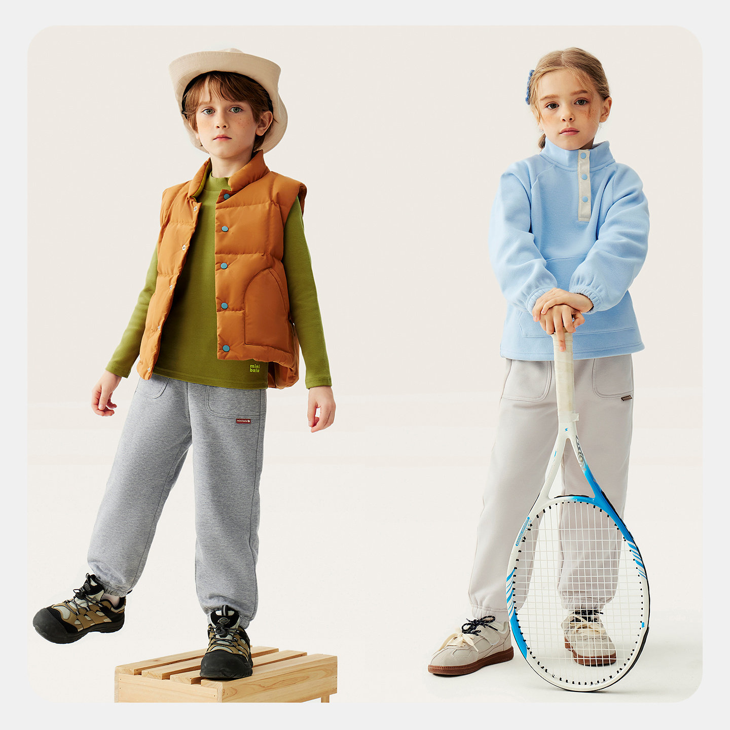 迷你巴拉巴拉男女童裤子2025冬季新品儿童保暖腰头可调节夹棉长裤