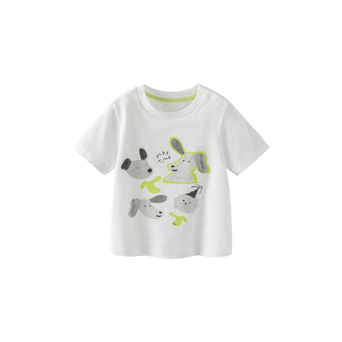 迷你巴拉纯棉儿童T恤透气亲肤小狗图案