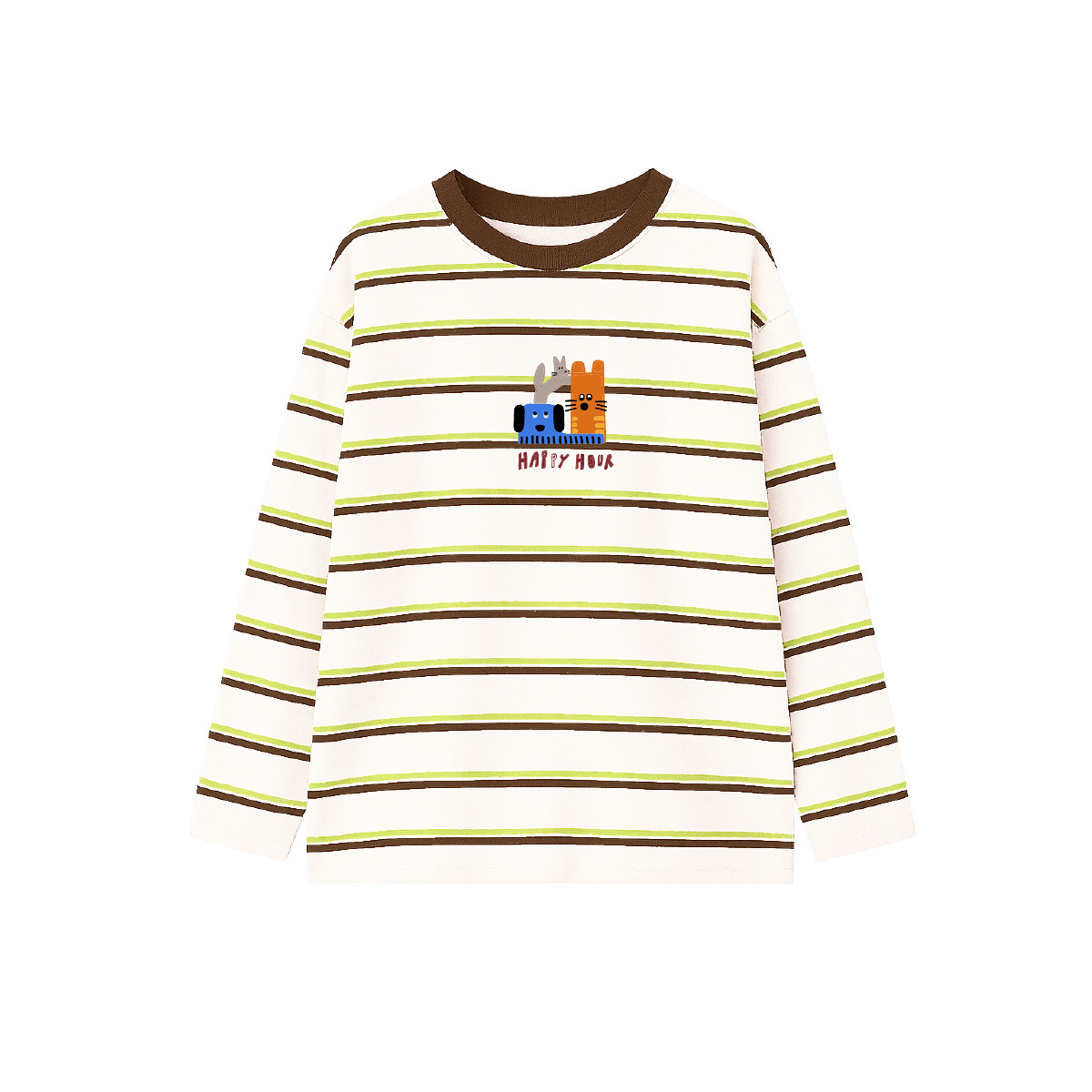 迷你巴拉巴拉男女童长袖T恤2025秋新品条纹儿童内搭图案T