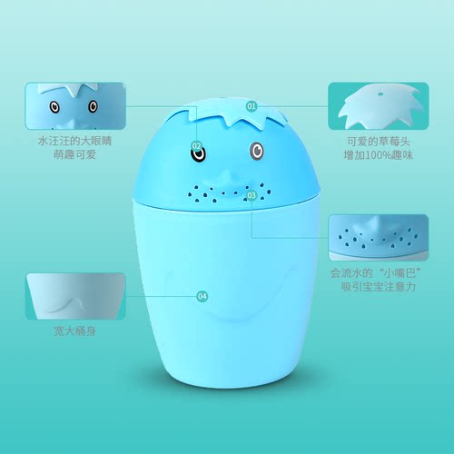 婴儿花洒浴勺水勺宝宝洗澡沐浴水瓢儿童洗头杯洗发杯水舀子塑料厚 - 图2
