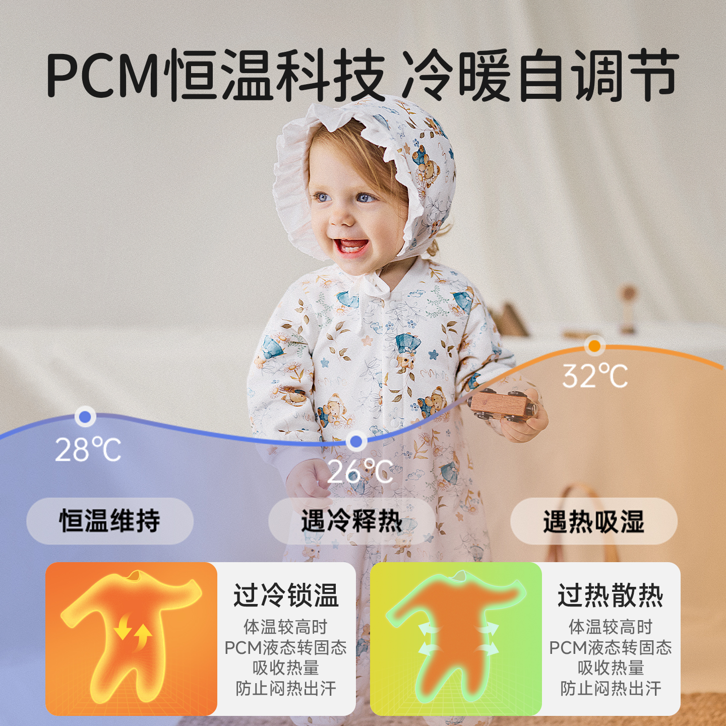 欧孕婴儿秋冬夹棉连体衣保暖男女宝宝衣服冬季哈衣纯棉外出爬爬服