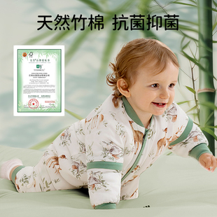 欧孕秋冬款睡袋婴儿竹棉纱布防踢被