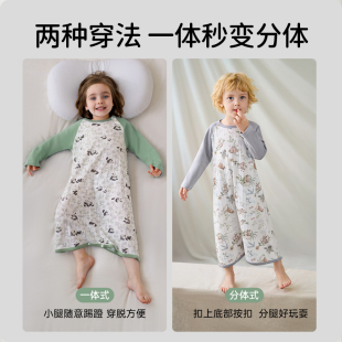 欧孕儿童纯棉长袖连体睡衣2025夏季新款小女孩家居服