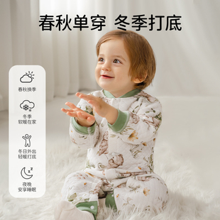 欧孕夹棉连体衣婴儿秋冬款男女宝宝
