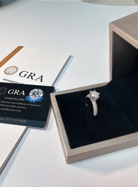 鼎工厂清货史低 半壁江山莫桑戒指1ct D全套证vvs1 一码一钻