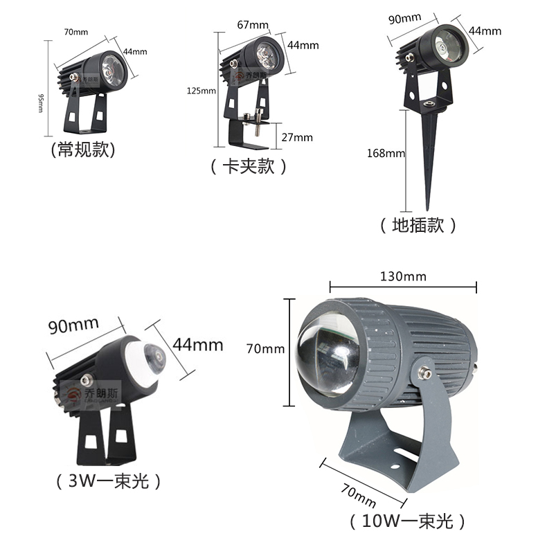 LED投光灯防水投射灯户外小射灯瓦楞瓦片灯插泥地插灯一束光聚光-图0