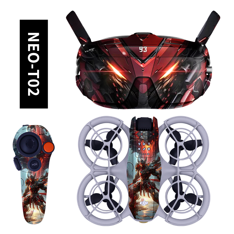 适用大疆DJI Neo体感畅飞套装贴纸个性飞行眼镜N3穿越机贴膜配件 - 图0