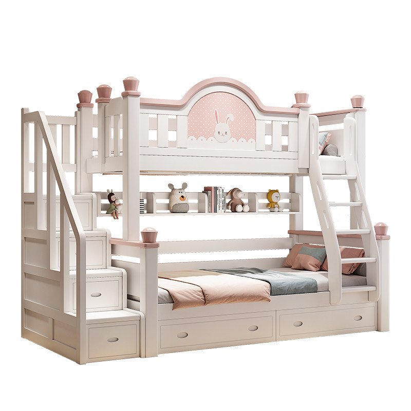 全实木上下床双层床兔子女孩床樱桃木双人子母床上下铺儿童高低床,淘宝优惠券,粉丝福利购,淘宝优惠卷