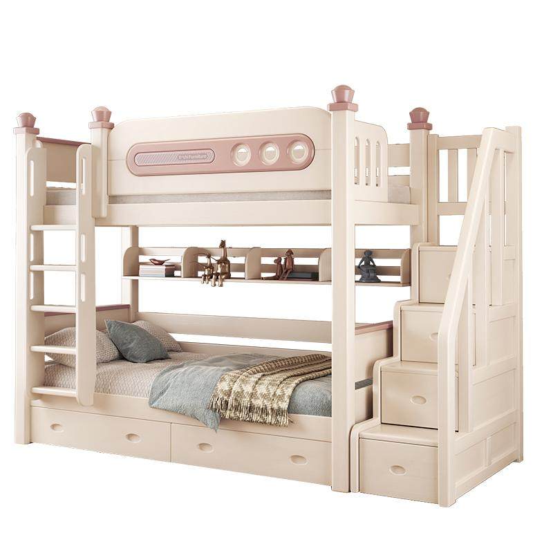 全实木上下床平行高低床小户型樱桃木子母床两层同宽上下铺双层床,淘宝优惠券,粉丝福利购,淘宝优惠卷