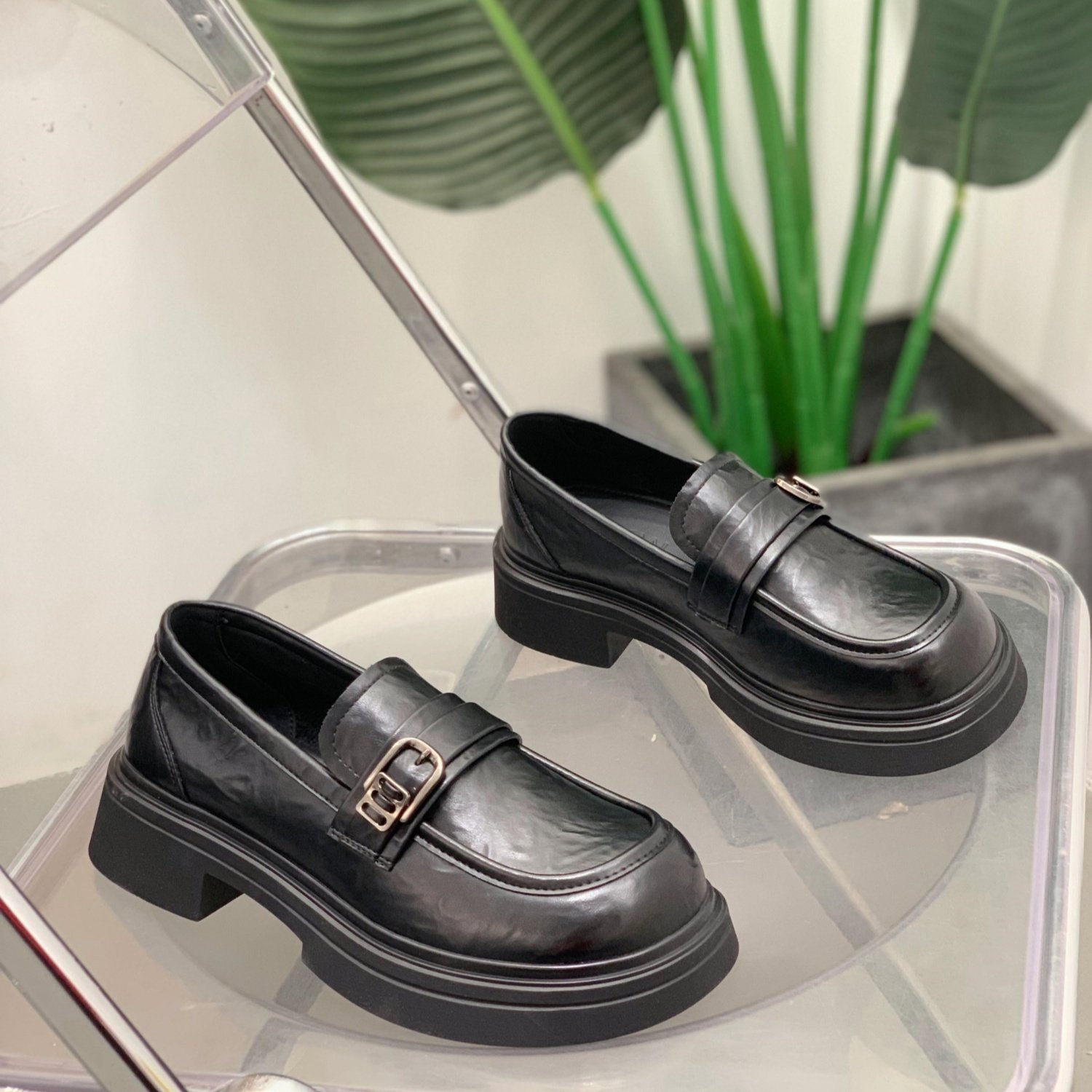 英伦风黑色小皮鞋女2026年春季新款一脚蹬乐福鞋百搭时尚休闲单鞋,淘宝优惠券,粉丝福利购,淘宝优惠卷