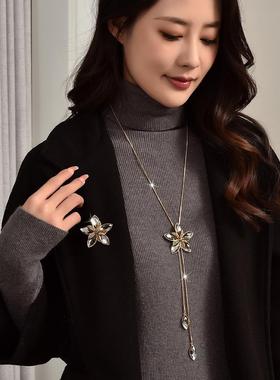 百搭气质毛衣链水晶女士