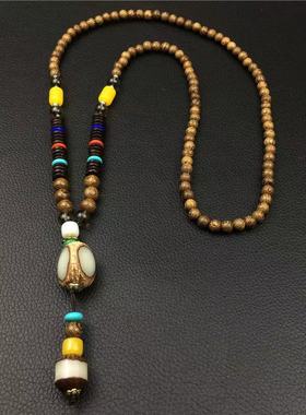 夏季女士棉麻衣服配饰项链复古男