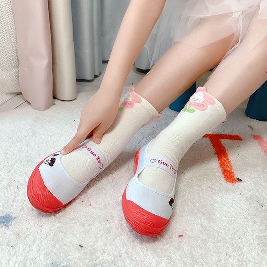 Kindergarten indoor shoes children's canvas shoes spring and autumn soft soles