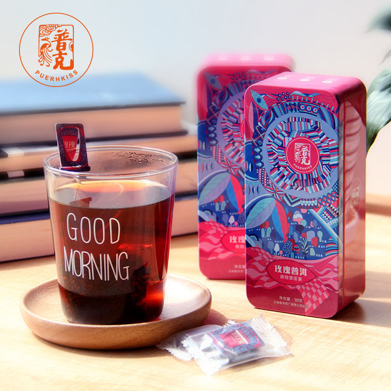 普克玫瑰陈香伯爵普洱16杯花草茶 puerhkiss普克代用/花草茶