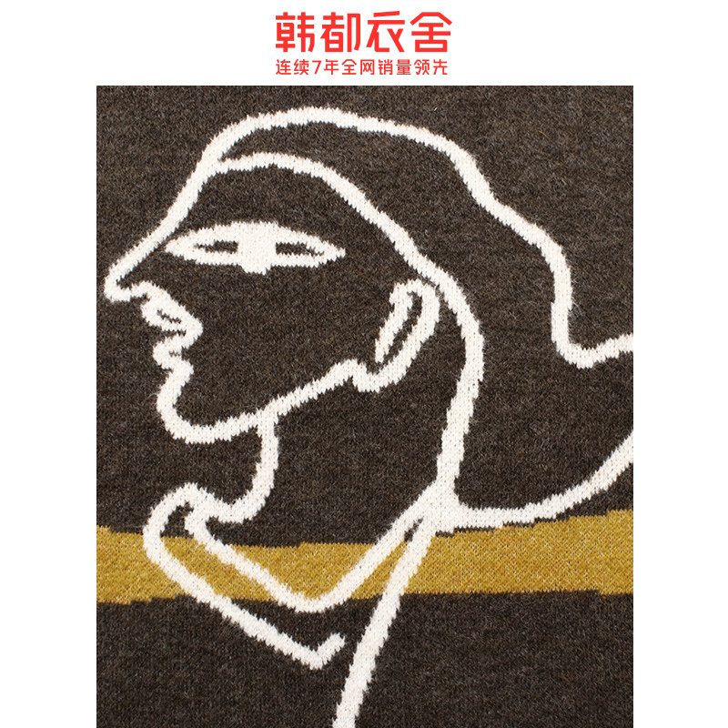 韩都衣舍2020春季新款韩版宽松毛衣 韩都衣舍秀衣莲毛衣