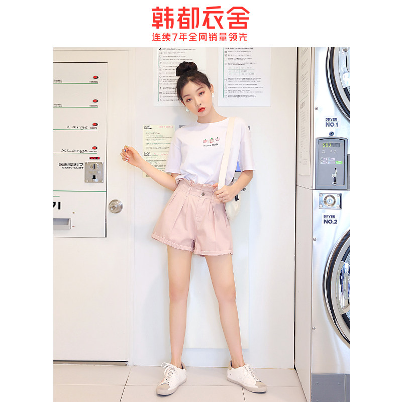 韩都衣舍2020夏装新款韩版刺绣t恤 韩都衣舍秀衣莲T恤