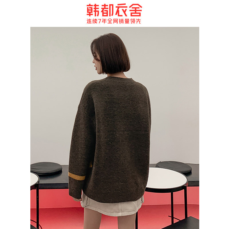 韩都衣舍2020春季新款韩版宽松毛衣 韩都衣舍秀衣莲毛衣