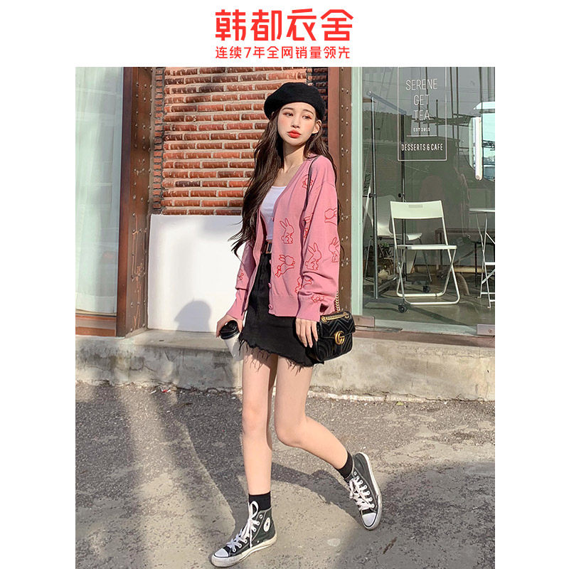 韩都衣舍2020秋季新款韩版荃针织衫 韩都衣舍秀衣莲毛针织衫