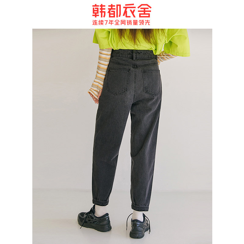 韩都衣舍2020新款秋女宽松蒖牛仔裤 韩都衣舍秀衣莲牛仔裤
