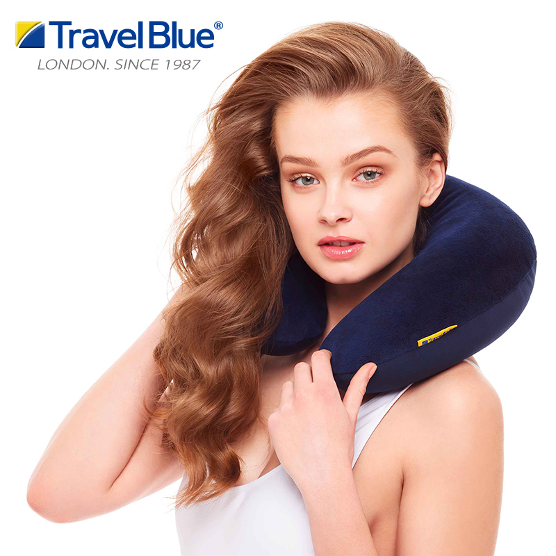 Travel Blue/藍旅u型頸枕辦公室午睡枕趴旅行枕多功能微珠頸枕