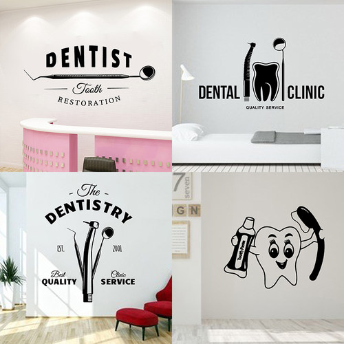 80款口腔牙科诊所医院装饰墙贴画门诊DentalCare牙齿护理保健贴纸 - 图3