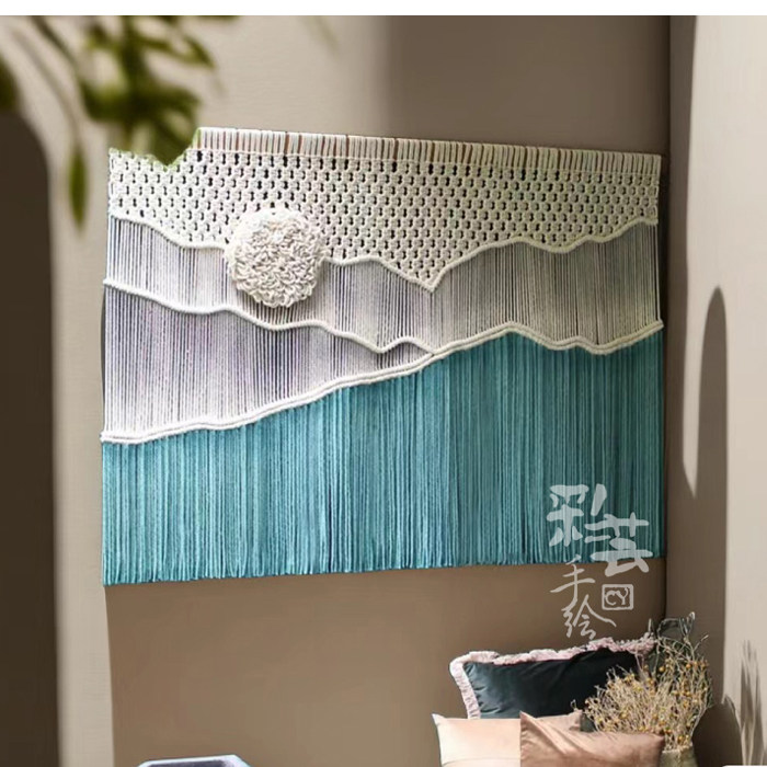 手工染色风景挂毯装饰画编织挂件酒店民宿定制壁毯棉线特色软装,淘宝优惠券,粉丝福利购,淘宝优惠卷