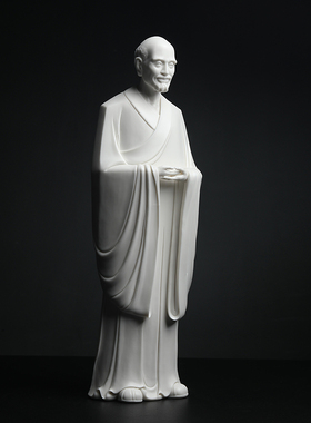 东方泥土弘一法师大师白瓷艺术品