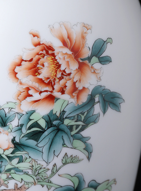 东方泥土庄晓明百花争妍手绘花瓶