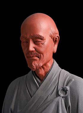 张明贵大师作品陶瓷弘一法师摆件