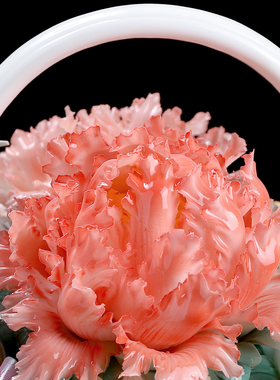 东方泥土非遗手工陶瓷花篮摆件