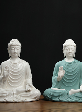 卢舍那大佛中式风陶瓷家居摆件