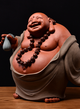 东方风张明紫砂知足常乐德化陶瓷