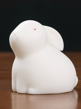 东方泥土陶瓷新现代爱玉兔一对动物桌面结婚送对象礼品