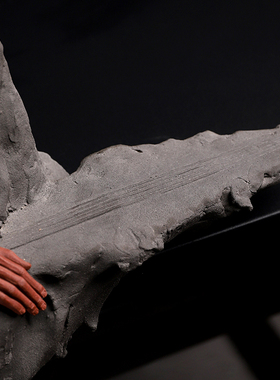 张明贵大师作品陶瓷道祖琴音摆件