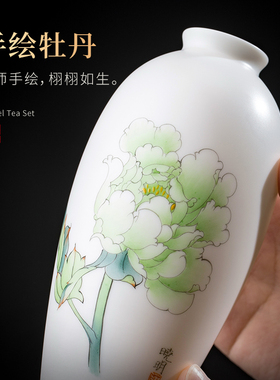 大师手绘花瓶摆件《玉笑珠香》