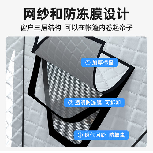 冰钓帐篷户外野营装备加厚加棉冬钓帐篷冬季保暖防寒防风钓鱼屋 - 图2