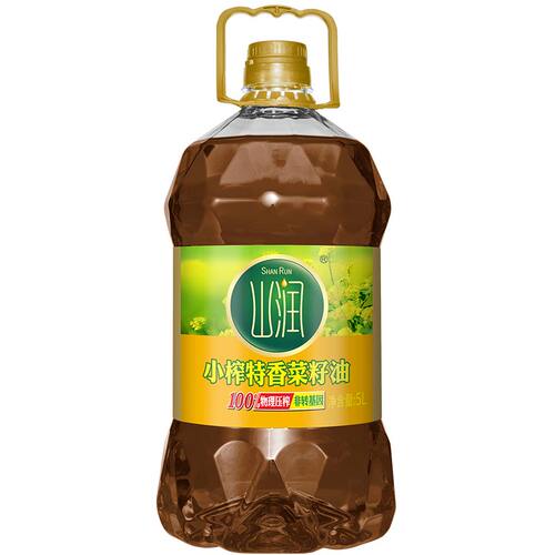 【爆炒菜更香】山润小榨特香菜籽油5L湖南食用油物理压榨非转基因 - 图0