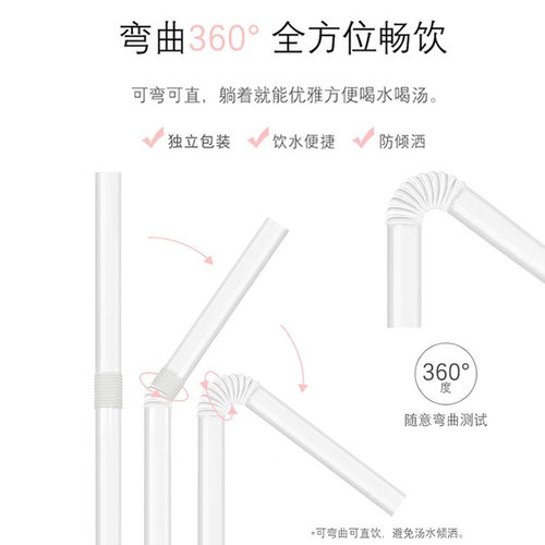 吸管一次性单独纸包装单支独立儿童孕妇宝宝牛奶茶食品级塑料粗弯 - 图1