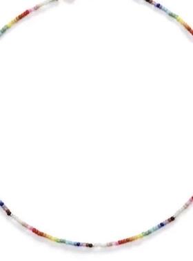 雏菊小花彩色串珠项链手链同款