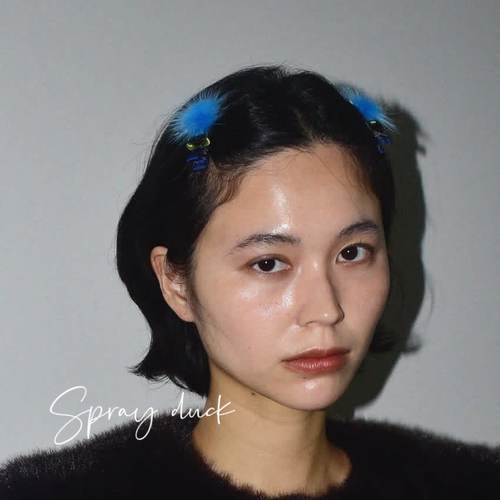 小众毛绒秋冬毛球usite同款fur rose hair pin玫瑰毛球刘海边发夹 - 图1