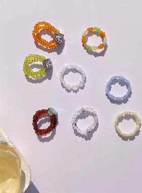 买二送一ylyl新款配色小珠戒指