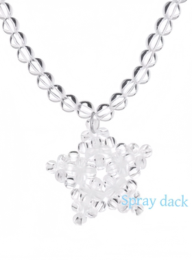 波子汽水泡泡星星透明感星星吊坠项链水晶手工五角星串珠