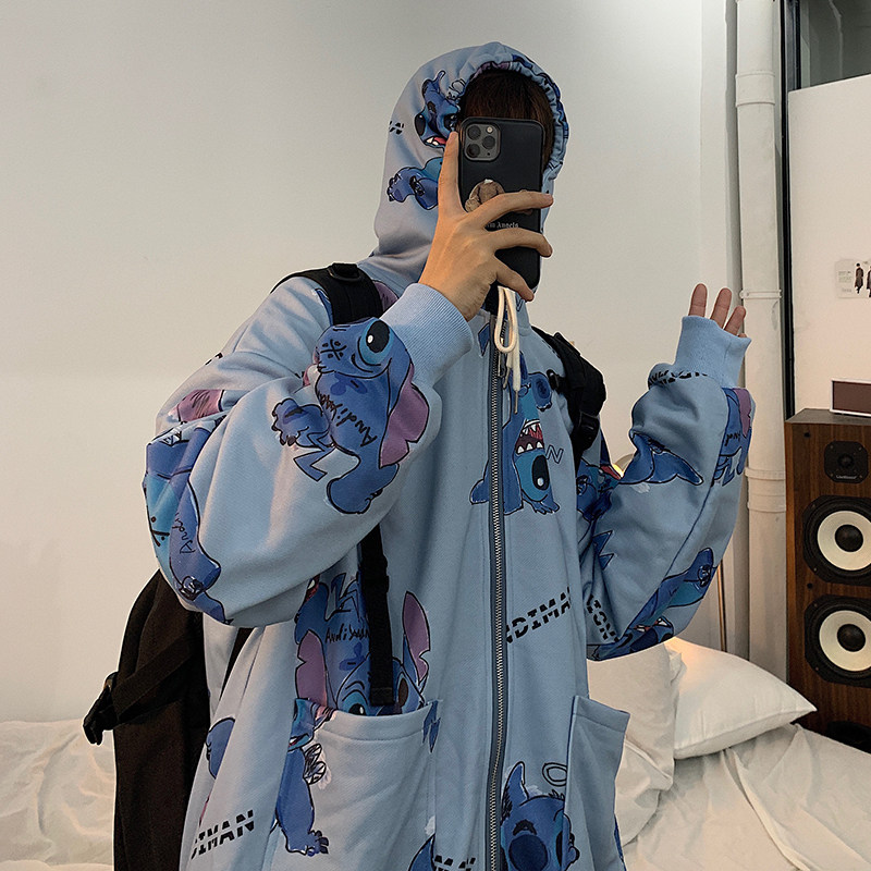 春季印花卫衣男宽松ins潮牌开衫 行更远卫衣