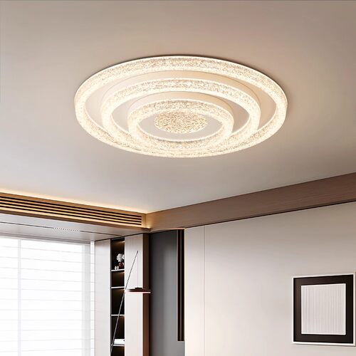 长虹轻奢客厅灯高级感圆形大吸顶灯简约现代高档主灯大厅灯具套餐 - 图3