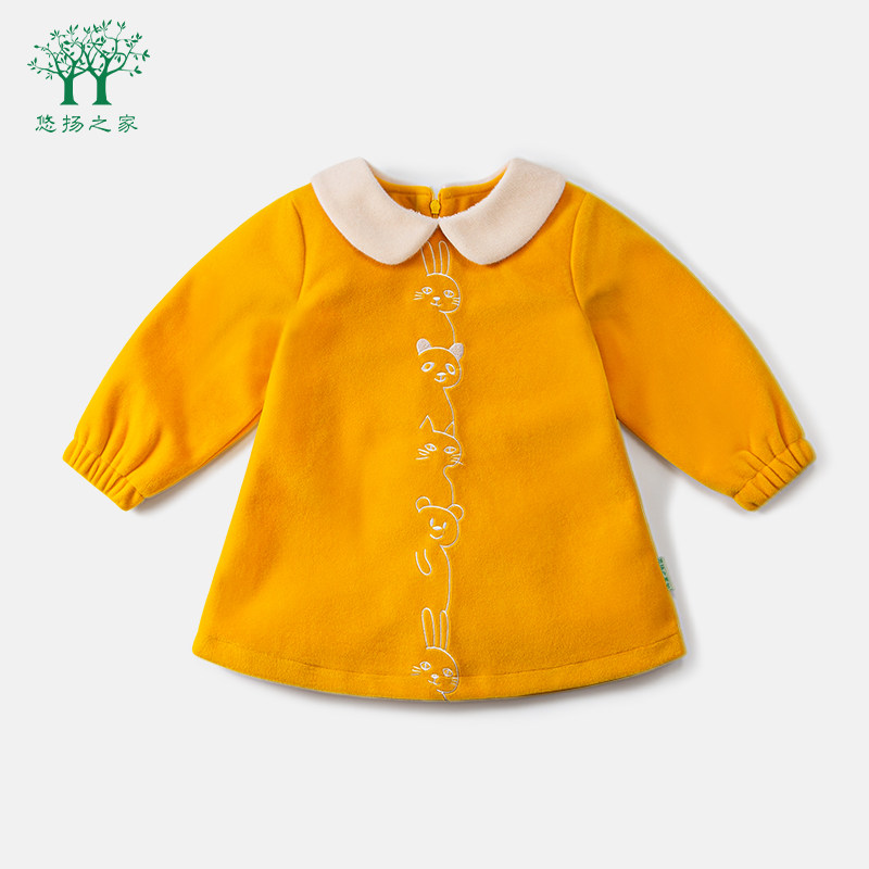 2022新款女宝宝秋冬洋气加绒裙子女童秋装上衣儿童长袖连衣裙婴儿,淘宝优惠券,粉丝福利购,淘宝优惠卷