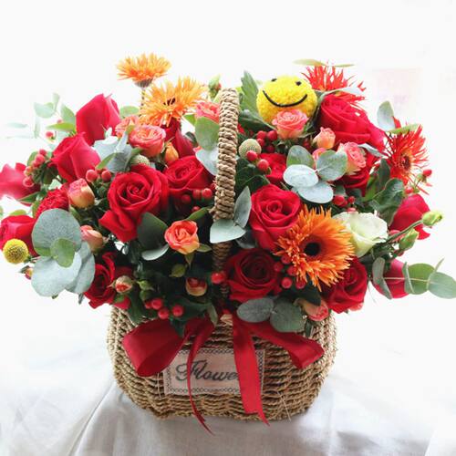 合肥鲜花手提花篮玫瑰绣球同城速递送女友闺蜜爱人母亲节生日礼物 - 图2